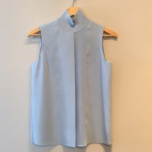 Vince pastel blue laser cut sleeveless blouse
